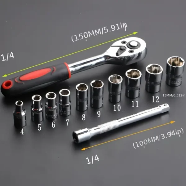 e3f53e7c-3df0-11f0-8659-0a580a634d11 12pcs Carbon Steel Socket Wrench Set
